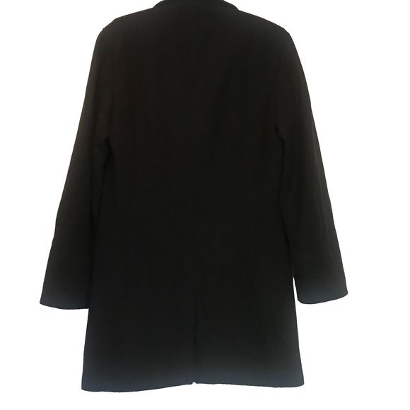 Men's Black Rivet Wool Blend Classic Peacoat Coat Black small - Picture 6 of 9